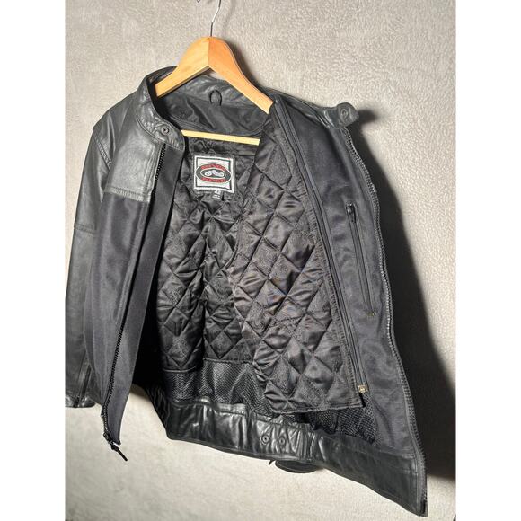 River Road Pecos Mesh Leather Motorcycle Jacket Black Men's Size 42 - Picture 7 of 10